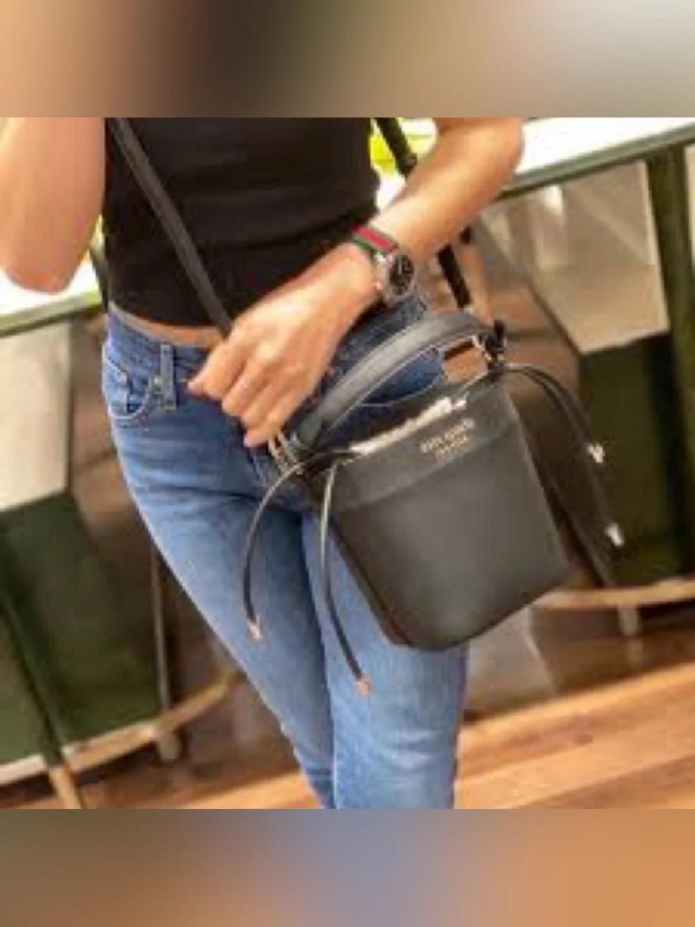 Kate Spade Cameron Small Bucket Bag Black Leather